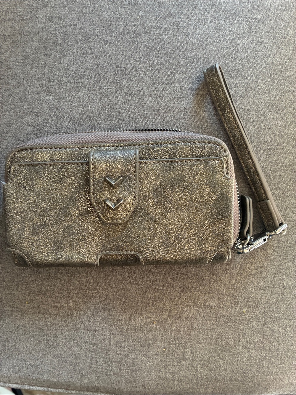 Stella & Dot Metallic Taupe Wristlet Wallet